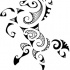 Polynesian style horse standing on hind hoofs tattoo design