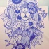 Posh-mane lion in flowers tattoo design