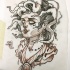 Posh novo estilo de escola medusa gorgona retrato tatuagem design