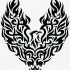 Posh tribal black-line eagle with beautiful wings tattoo design