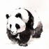 Posh walking watercolor panda tattoo design