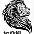 Proud tribal lion with a quote tattoo by Dead Woodman