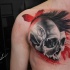 Punk Skull tattoo on chest