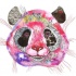 Purple-and-pink ornate panda muzzle tattoo design