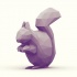 Purple 3D geometric squirrel tattoo design