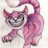 Purple smiling cheshire cat tattoo design by Me by Frosttattoo