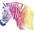 Rainbow-striped zebra tattoo design