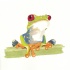 Rainbow watercolor dreaming frog tattoo design