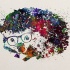 Rainbow watercolor hedgehog in glasses tattoo design