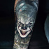 Realistic clown from It movie tattoo
