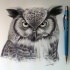 Realistic pencil-drawn owl tattoo design by Lethal Chris