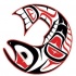 Red-and-black maori fish tattoo design