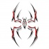 Red-and-black tribal spider tattoo design
