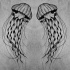 Reflected black-and-white jellyfish tattoo design