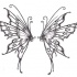 Reflected pale blue butterfly wings tattoo design