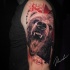 Roaring bear tattoo on shoulder1