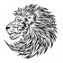 Round tribal lion head tattoo design