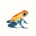 Sall blue-and-orange frog tattoo design