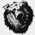 Scary black roaring bear head tattoo design