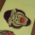 Scary colorful old school gorilla head tattoo design