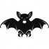 Scary full-black bat tattoo design