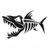 Scary open-mouth fish bone tattoo design