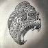 Screaming gorilla head with dotwork pattern tattoo design