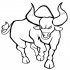 Simple-line cartoon bull tattoo design