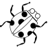 Simple black-and-white ladybug tattoo design