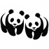 Simple black-and-white panda couple tattoo design