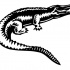 Simple black-and-white reptile tattoo design