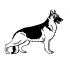 Simple black-and-white static german shepherd tattoo design