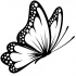 Simple black-color flying butterfly tattoo design