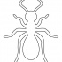 Simple black-contoured ant silhouette tattoo design