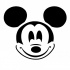 Simple black-ink Mickey Mouse head tattoo design