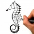 Simple black-ink seahorse tattoo design