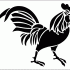 Simple black-ink walking rooster tattoo design