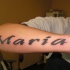 semplice lettere nere nome maria citazione tatuaggio su braccio