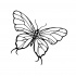 Simple black-line butterfly tattoo design