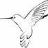 Simple black-line hummingbird tattoo design