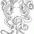 Simple black-line octopus tattoo design