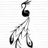 Simple black-line peacock tattoo design by Little Cheese