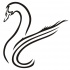 Simple black-line swan tattoo design by Black Beard