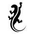 Simple black lizard with white stripe spine tattoo design