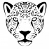 Simple black outline jaguar face tattoo design by Mask Maker