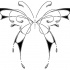 Simple black thin-line butterfly tattoo design