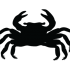 Simple crab silhouette with villous legs tattoo design