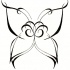 Simple curly black-line butterfly tattoo design