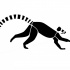 Simple full-black running lemur tattoo design