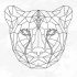 Simple geometric-line cheetah muzzle tattoo design